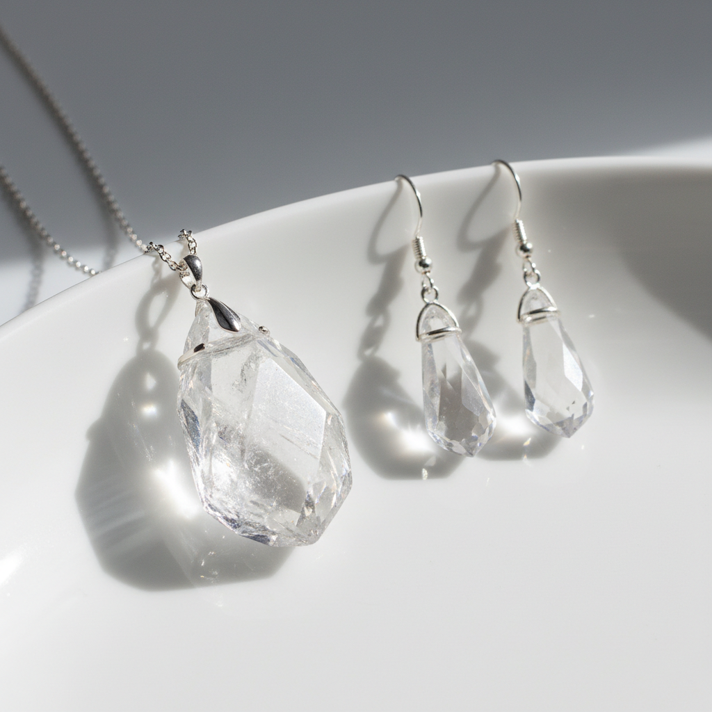 Clear Quartz (白水晶)饰品效果图